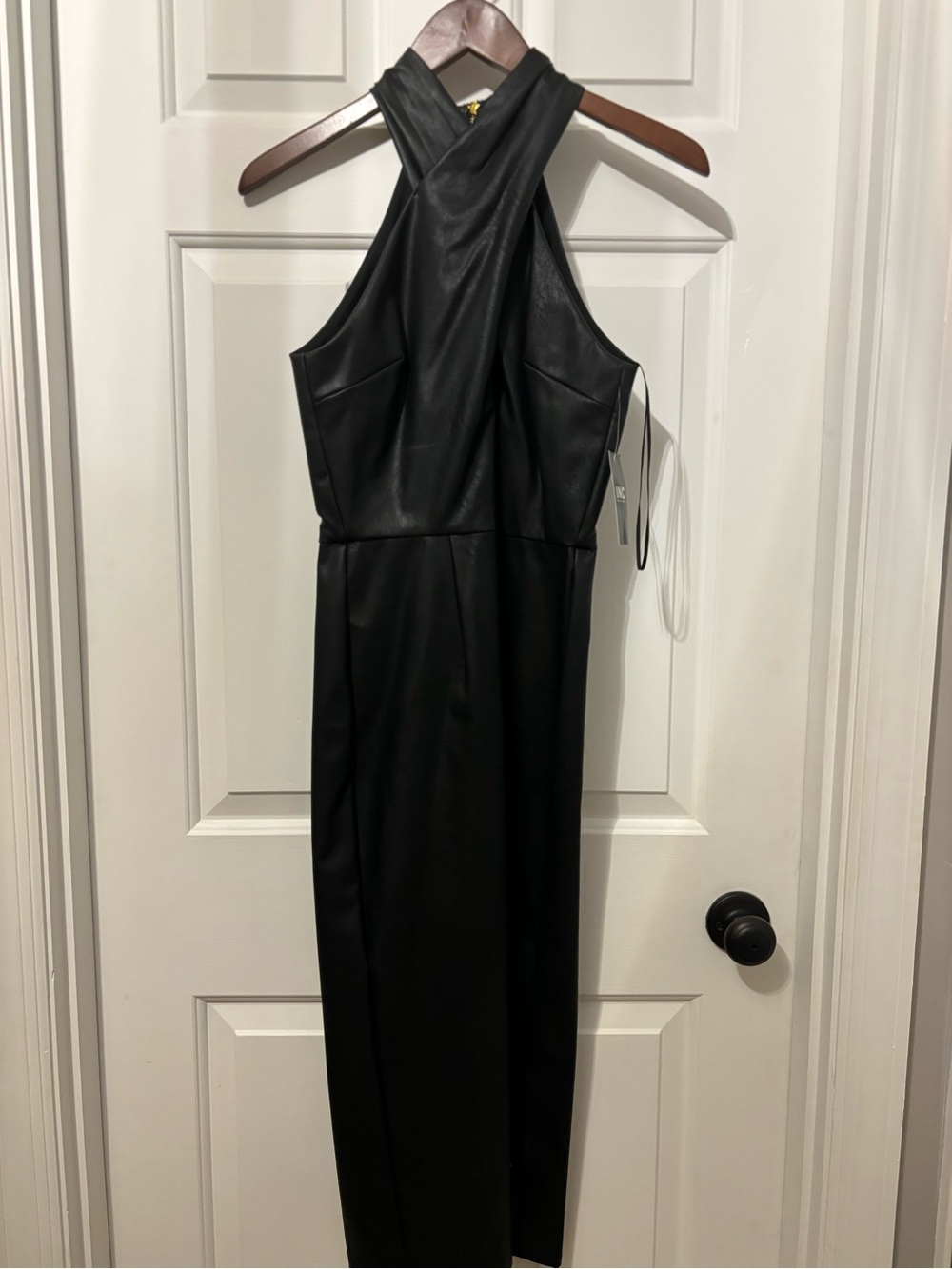 INC International Concepts Black Faux Leather Dress with Tag